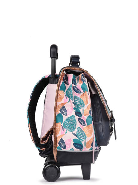 Wheeled Schoolbag For Girls 2 Compartments Cameleon Pink vintage fantasy CR38 other view 3