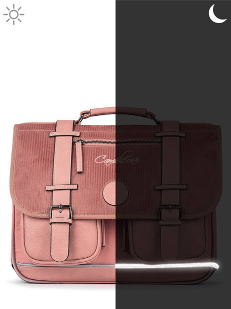 Vintage Velvet Satchel 2 Compartments Cameleon Pink vintage velvet CA35 other view 7