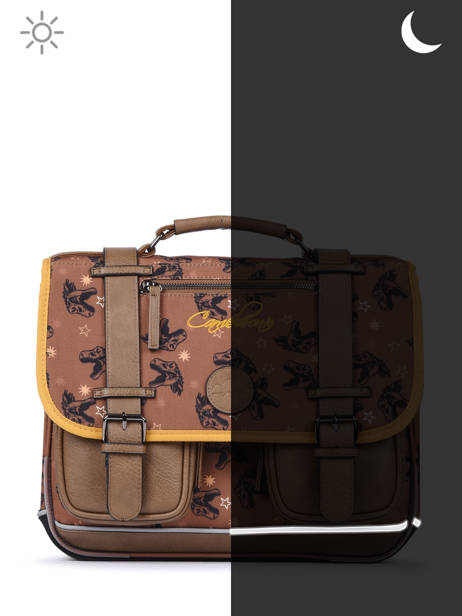 Cartable Garçon 2 Compartiments Cameleon Marron vintage urban CA35 vue secondaire 7