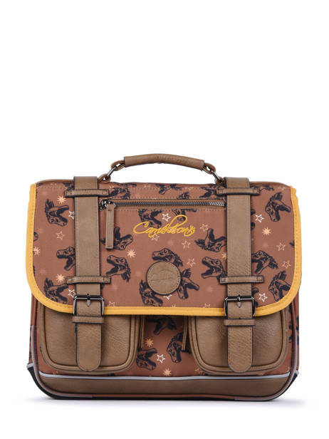 Satchel For Boys 2 Compartments Cameleon Brown vintage urban CA35