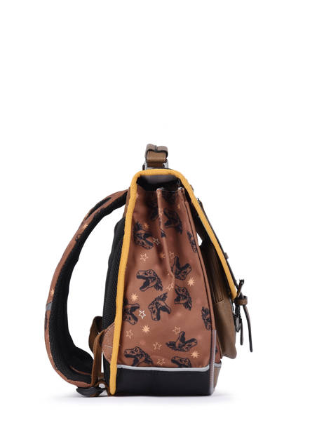 Cartable Garçon 2 Compartiments Cameleon Marron vintage urban CA35 vue secondaire 3