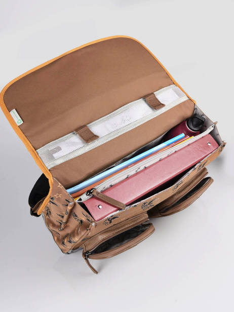 Cartable Garçon 2 Compartiments Cameleon Marron vintage urban CA35 vue secondaire 4