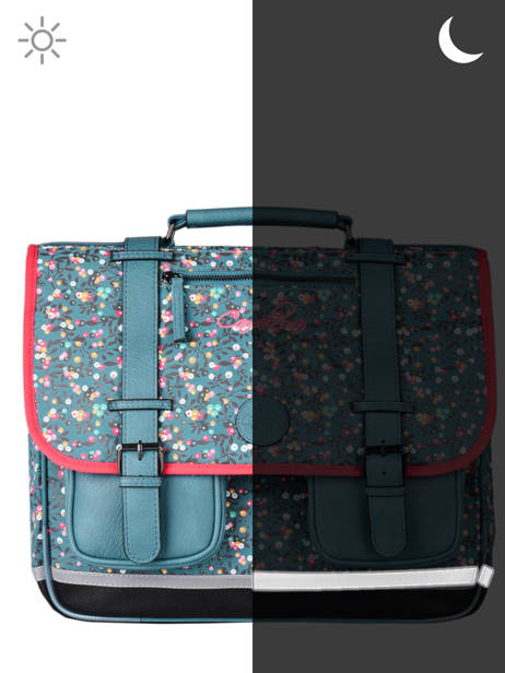 Cartable Enfant 3 Compartiments Cameleon Bleu vintage fantasy CA41 vue secondaire 1