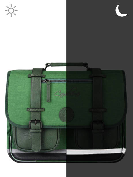 Cartable 2 Compartiments Cameleon Vert vintage color CA38 vue secondaire 1