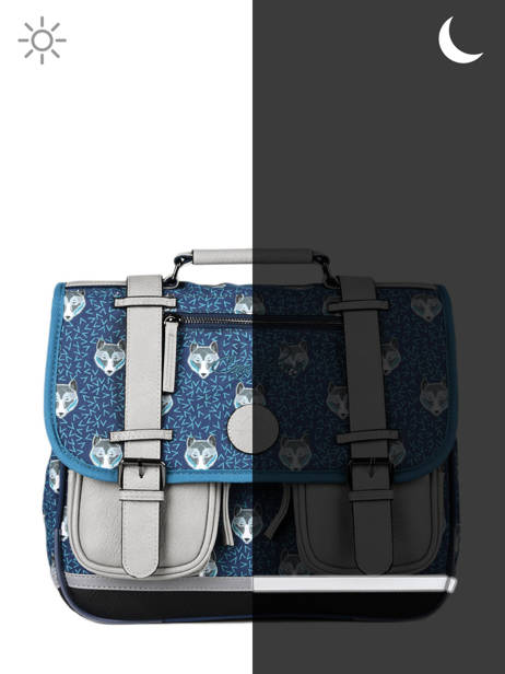 Cartable 2 Compartiments Cameleon Bleu vintage urban PBVBCA35 vue secondaire 6