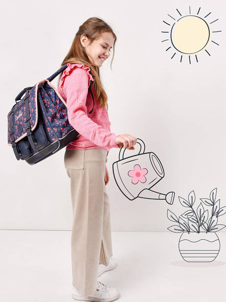 Satchel For Girl 2 Compartments Cameleon Blue vintage fantasy CA38 other view 1