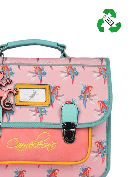 Satchel For Kids 1 Compartment Cameleon Pink retro CA32 other view 2