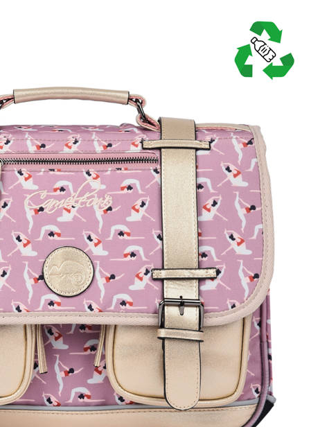 Satchel For Girls 2 Compartments Cameleon Pink vintage fantasy CA35 other view 3