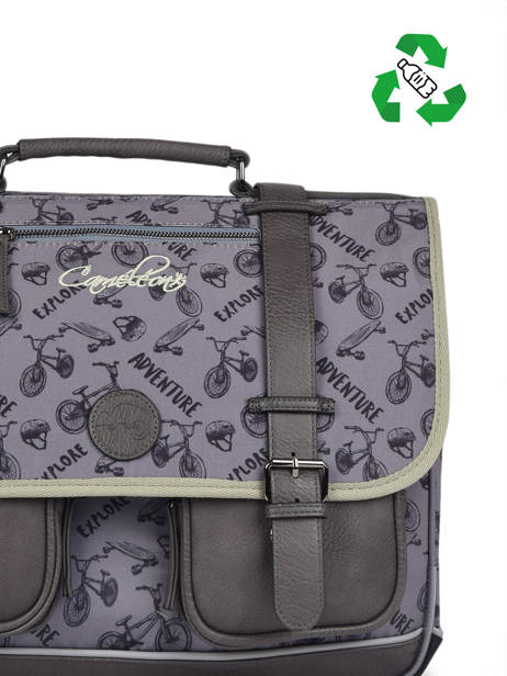 Satchel For Boys 3 Compartments Cameleon Gray vintage urban CA41 other view 2