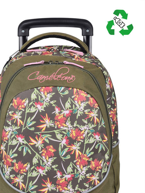 Wheeled Backpack For Kids 2 Compartments Cameleon Green actual IG1302 other view 2