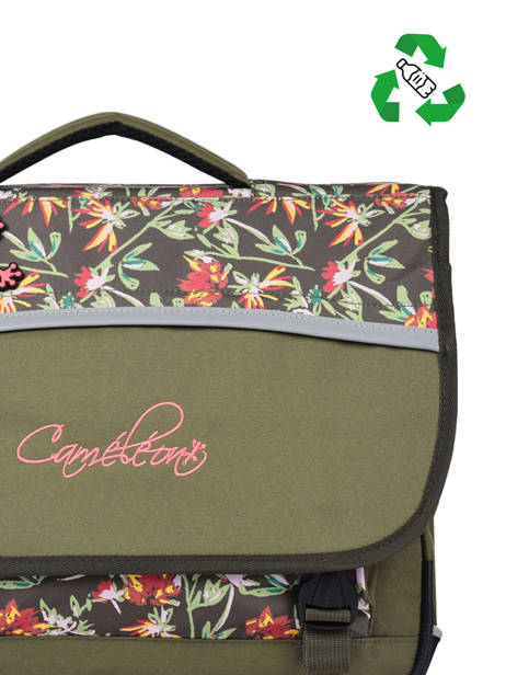 Satchel For Kids 2 Compartments Cameleon Green actual BAS-CA35 other view 1
