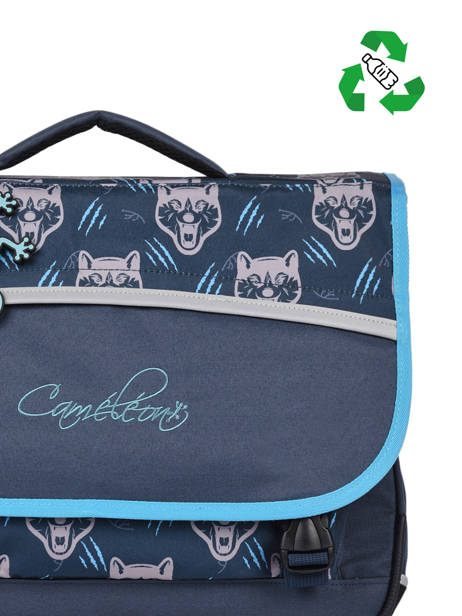 Satchel For Kids 2 Compartments Cameleon Blue actual BAS-CA35 other view 2