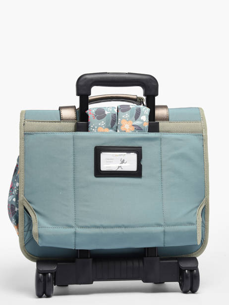 Cartable à Roulettes Enfant 2 Compartiments Cameleon Vert vintage fantasy CR38 vue secondaire 5