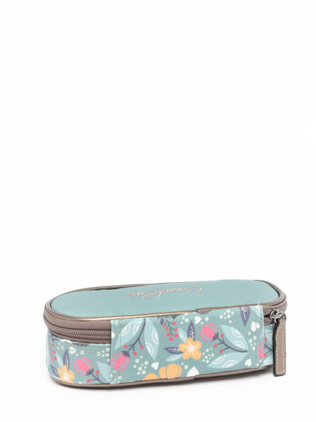 1-compartment Vintage Fantasy Pencil Pouch Cameleon Green vintage fantasy PLUM other view 2