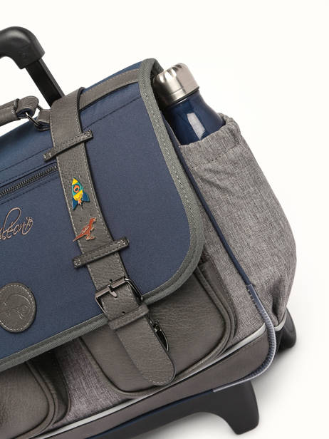 Cartable à Roulettes 2 Compartiments Cameleon Bleu vintage pin's CR38 vue secondaire 7