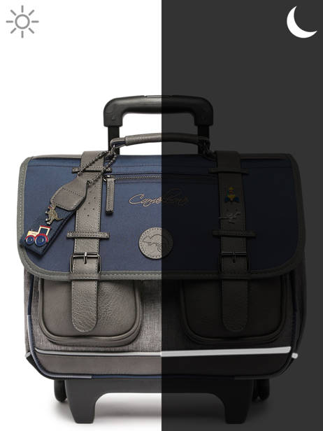 Cartable à Roulettes 2 Compartiments Cameleon Bleu vintage pin's CR38 vue secondaire 8