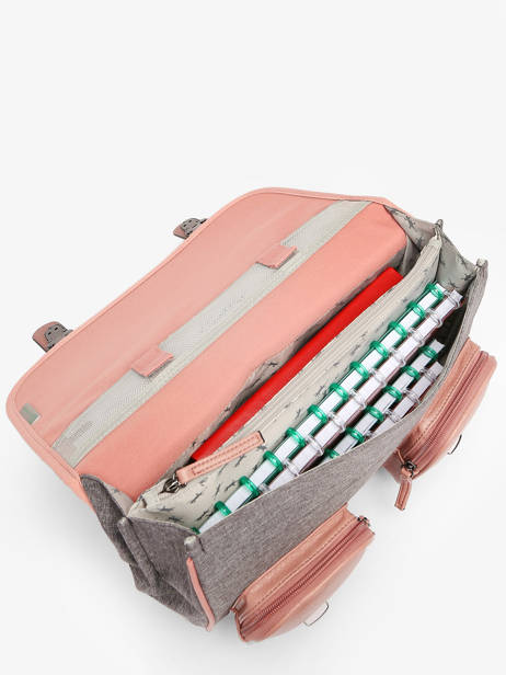 2-compartment  Satchel Cameleon Pink vintage pin's CA35 other view 4