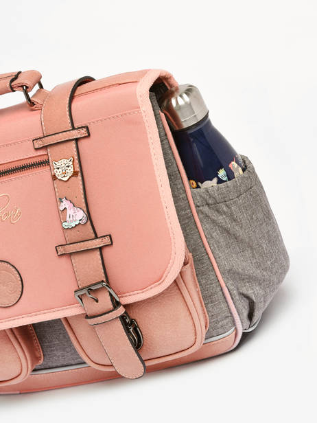 2-compartment  Satchel Cameleon Pink vintage pin's CA35 other view 6