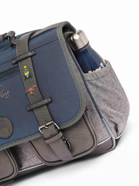 Cartable 2 Compartiments Cameleon Bleu vintage pin's CA35 vue secondaire 6