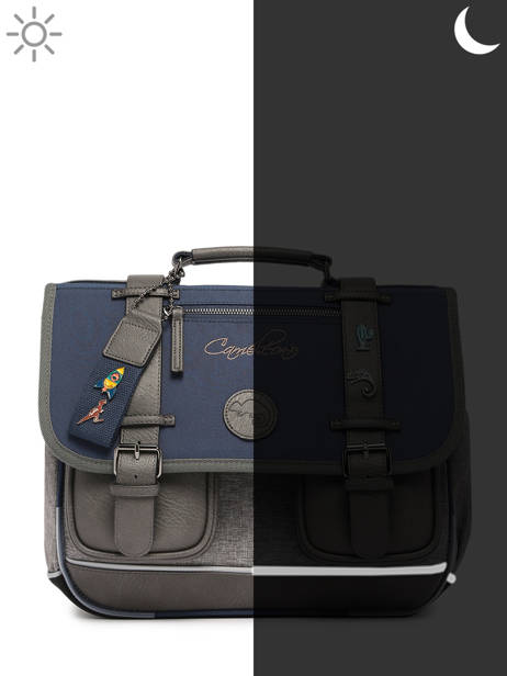 Cartable 3 Compartiments Cameleon Bleu vintage pin's CA41 vue secondaire 7