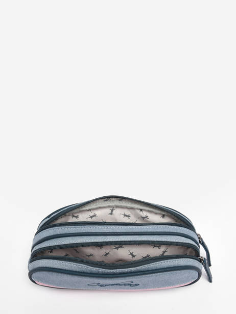 Pencil Case For Kids 2 Compartments Cameleon Blue vintage fantasy TROU other view 1
