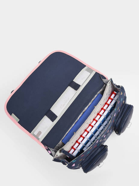 Cartable Enfant 2 Compartiments Cameleon Bleu vintage fantasy CA35 vue secondaire 4