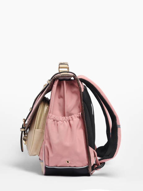 Satchel For Kids 2 Compartments Cameleon Pink vintage fantasy CA35 other view 3