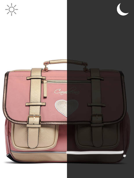 Satchel For Kids 2 Compartments Cameleon Pink vintage fantasy CA35 other view 7