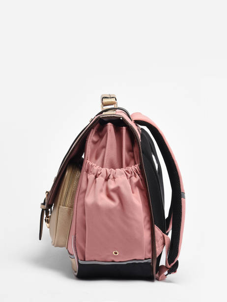Satchel For Kids 3 Compartments Cameleon Pink vintage fantasy CA41 other view 3