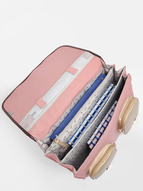 Satchel For Kids 3 Compartments Cameleon Pink vintage fantasy CA41 other view 4