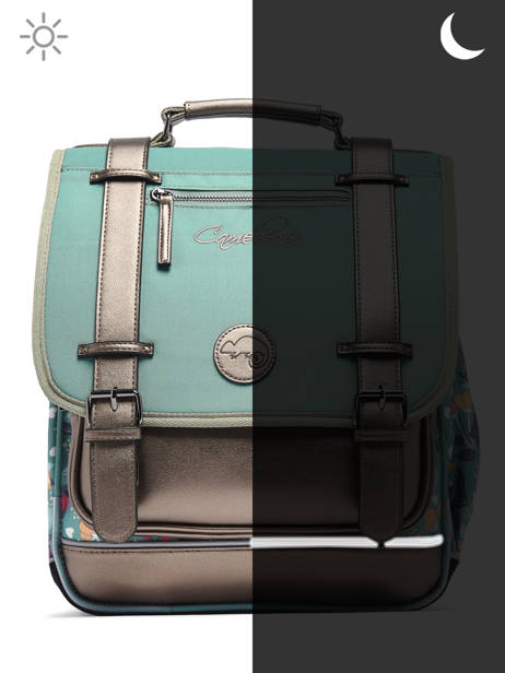 2-compartment Vintage Fantasy Backpack Cameleon Green vintage fantasy SD39 other view 7