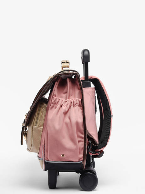 Wheeled Schoolbag For Kids 2 Compartments Cameleon Pink vintage fantasy CR38 other view 3