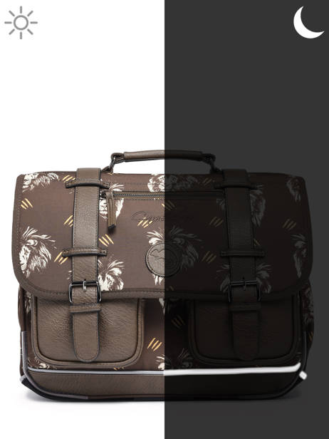 Cartable Enfant 2 Compartiments Cameleon Marron vintage urban CA38 vue secondaire 8