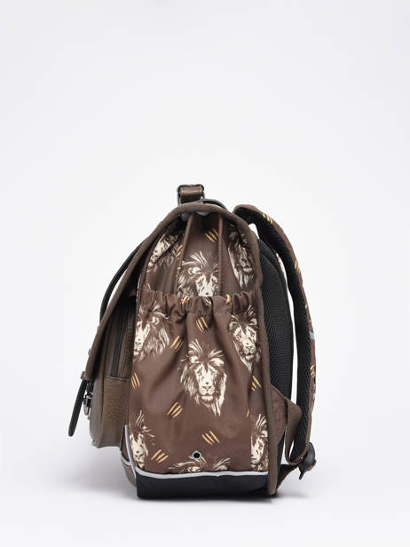 Cartable Enfant 3 Compartiments Cameleon Marron vintage urban CA41 vue secondaire 3