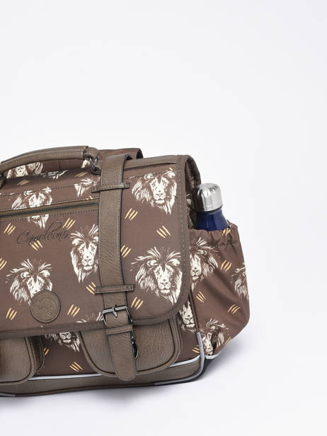 Cartable Enfant 3 Compartiments Cameleon Marron vintage urban CA41 vue secondaire 6