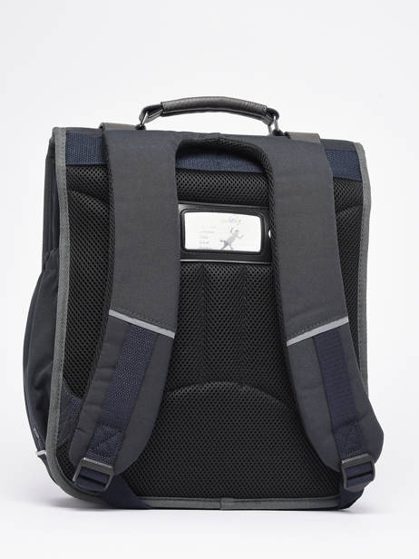 3-compartment  Backpack Cameleon Blue vintage urban SD39 other view 5