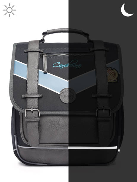 3-compartment  Backpack Cameleon Blue vintage urban SD39 other view 7