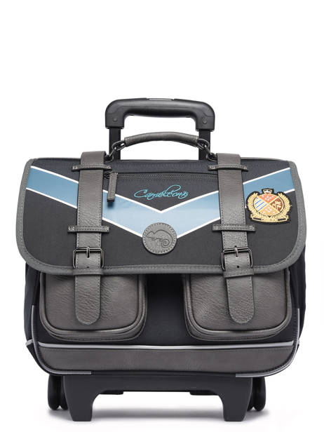 Cartable  Roulettes Enfant 2 Compartiments Cameleon Bleu vintage urban CR38