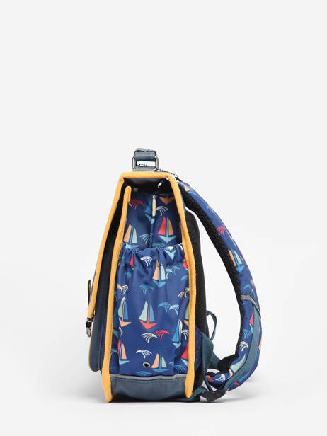 Cartable Enfant 1 Compartiment Cameleon Bleu retro CA32 vue secondaire 4