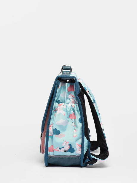 Cartable Enfant 1 Compartiment Cameleon Bleu retro CA32 vue secondaire 4