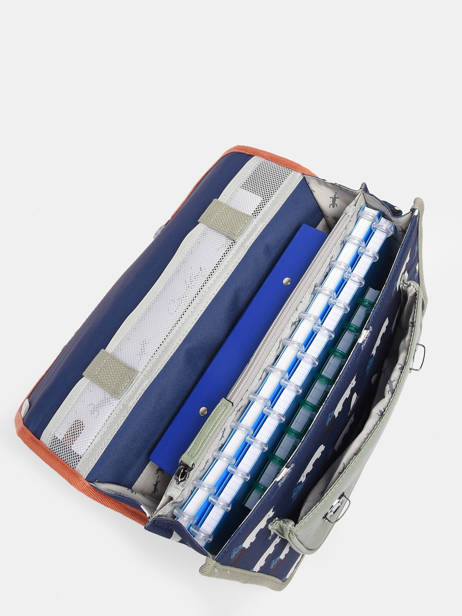 Cartable Enfant 1 Compartiment Cameleon Bleu retro CA32 vue secondaire 4