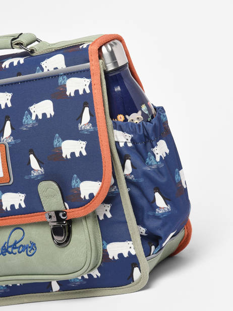 Cartable Enfant 1 Compartiment Cameleon Bleu retro CA32 vue secondaire 6