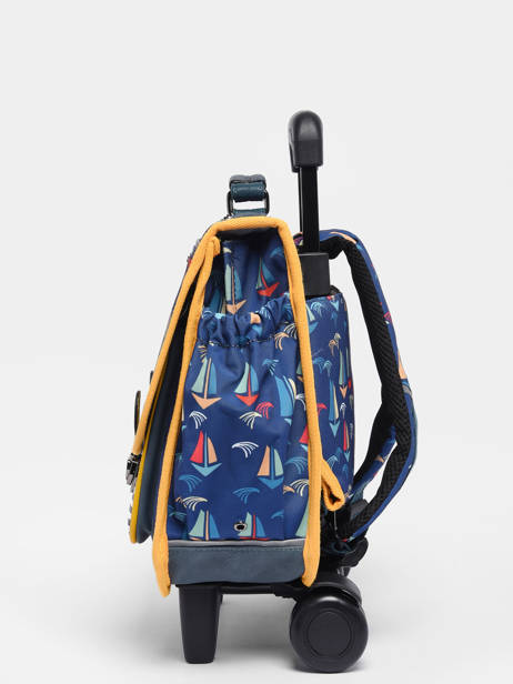 Wheeled Backpack RÃ©tro Cameleon Blue retro CR35 other view 3