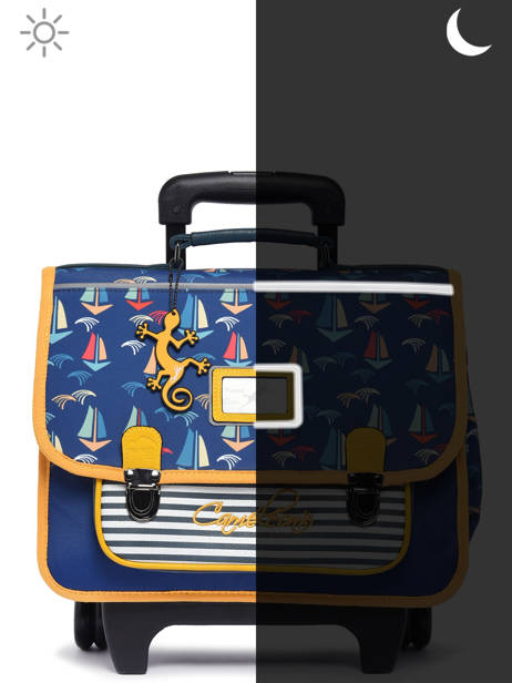 Cartable à Roulettes Rétro Cameleon Bleu retro CA32 vue secondaire 9