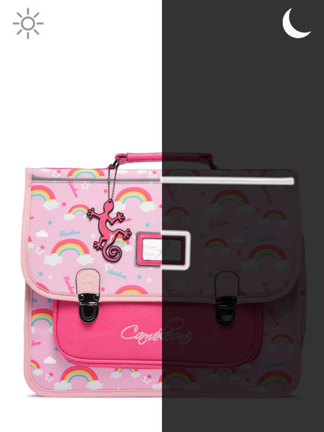 Satchel For Kids 2 Compartments Cameleon Pink retro CA38 other view 7
