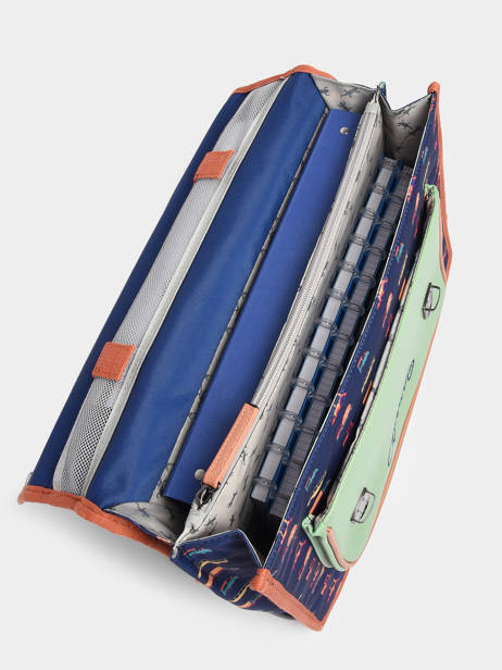 Cartable Enfant 2 Compartiments Cameleon Bleu retro PBVGCR38 vue secondaire 4