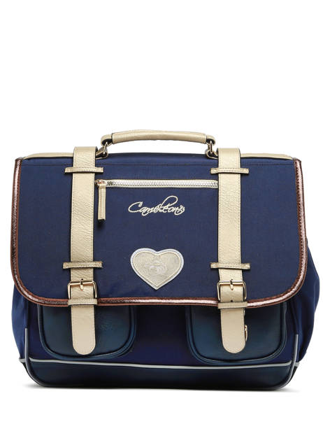 Boekentas Kinderen 3 Compartimenten Cameleon Blauw vintage fantasy CA41