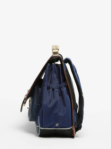 Boekentas Kinderen 3 Compartimenten Cameleon Blauw vintage fantasy CA41 ander zicht 3