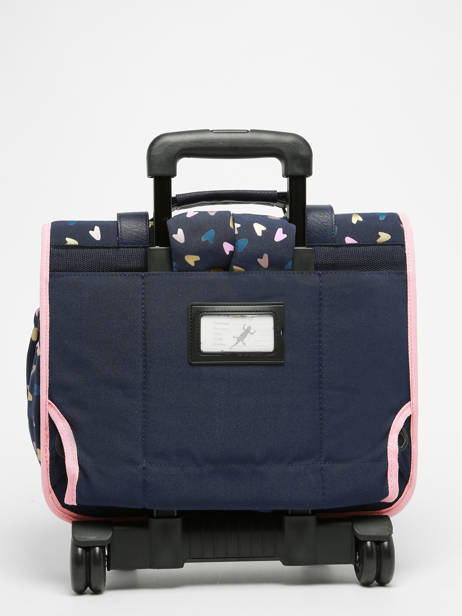 Cartable à Roulettes Enfant 2 Compartiments Cameleon Bleu vintage fantasy CR38 vue secondaire 6