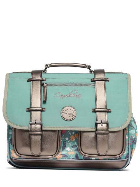 Cartable Enfant 2 Compartiments Cameleon Vert vintage fantasy CA38